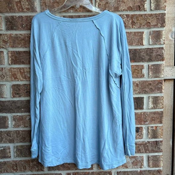 Soft Surroundings Blue Long Sleeve Rounded Neckline Sweatshirt - Picture 6 of 6